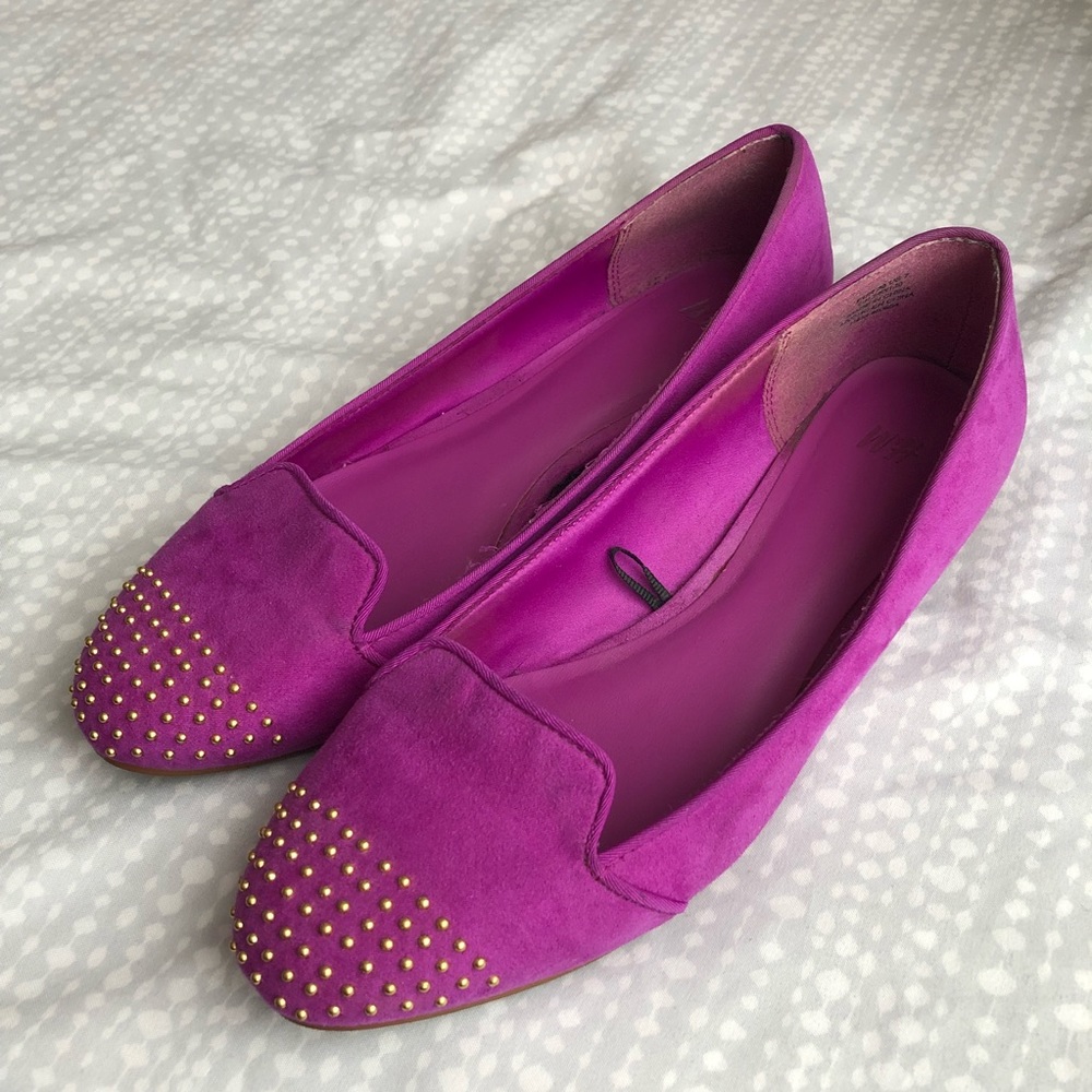 Pink and Gold Stoned Flats